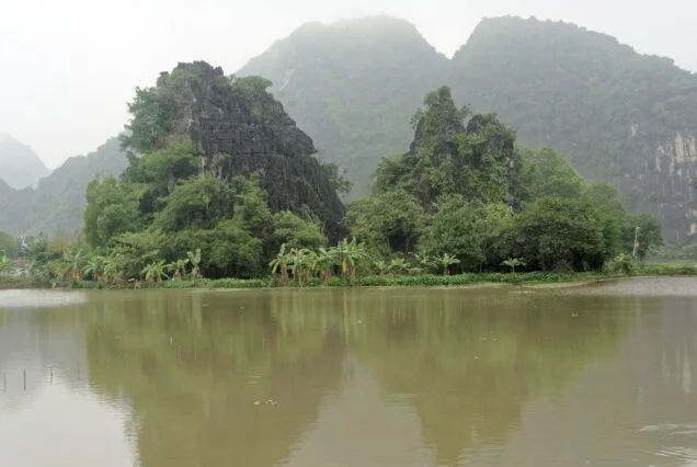 Karst hills along the river at Tam Coc