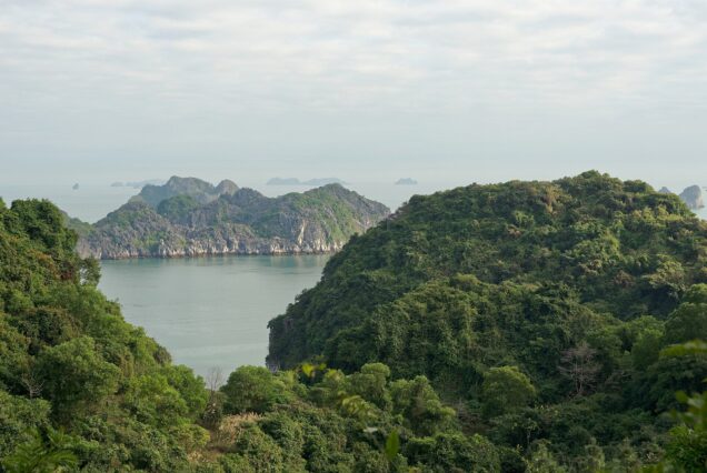 View of the sea from Cannon Fort Park on Cat Ba Island, Vietnam