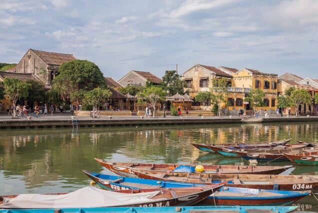 View of Riverfront of Hội An, Vietnam.