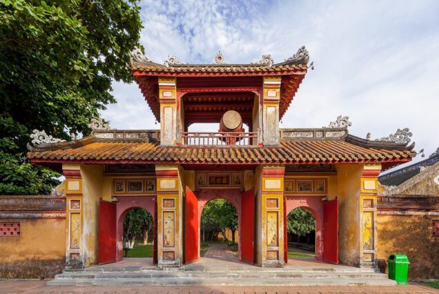 Hue, Vietnam: Gate within the Imperial palace complex in Hue.