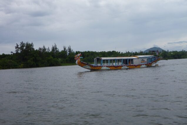 A dragon boat on the perfume river near Hue.